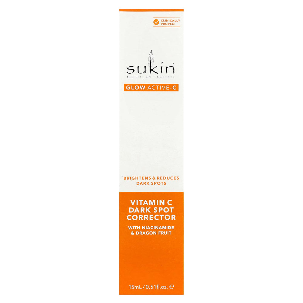 Sukin Glow Active-C Vitamin C Dark Spot Corrector Brightens and Reduces Dark Spots 0.51Oz (15ml)
